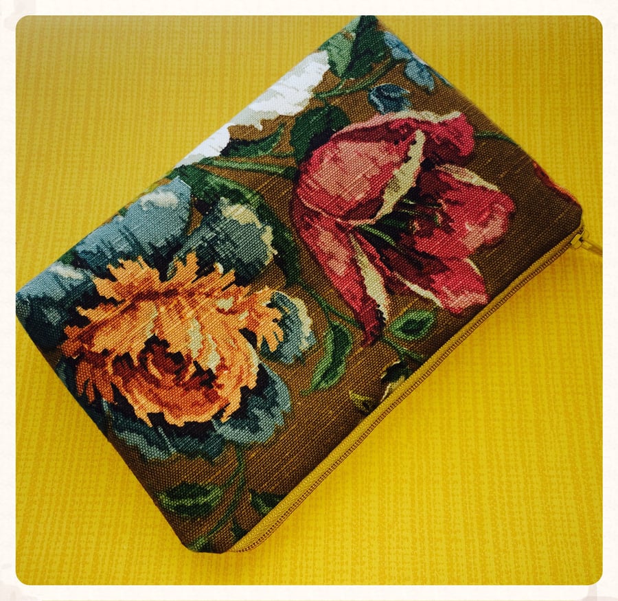 Vintage Fabric Evening Bag, Clutch Bag, Make Up... Folksy