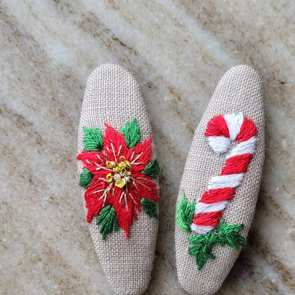 candy cane poinsettia snap clip christmas winter snow decorative holiday clipuni