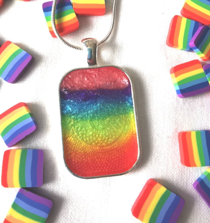 Rainbow Resin Pendant