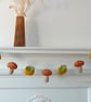 Hand Sewn Bunting Garland of Pumpkins and Toadstools
