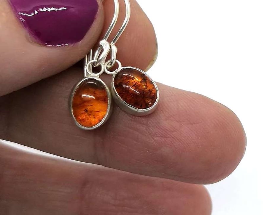 Amber - recycled sterling silver
