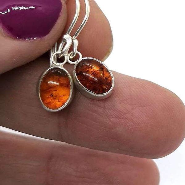 Amber - recycled sterling silver