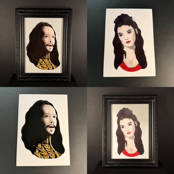 'Prince Vlad & Mina' Bram Stokers Dracula Set of 2 A5 Art Prints 