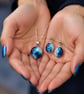 Blues Fused Glass French Drop Earrings and Pendant Set - Image 2