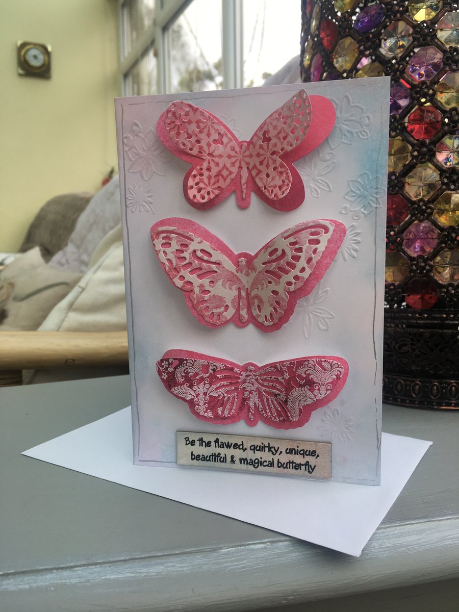Butterfly quirky, unique and beautiful card