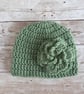 Handmade Crochet Baby Beanie with Flower, Optional Colour Choices and Sizes - Image 7