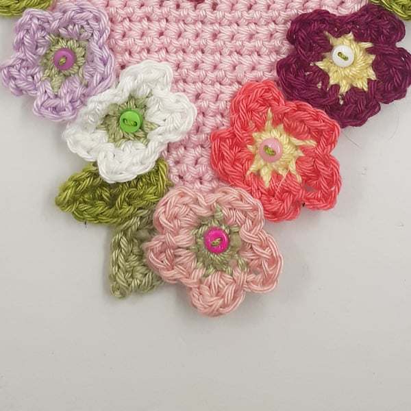 Reserved for Carrie - Crochet Heart Hanger 