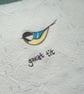 freehand embroidered lavender bag sachet hanging decoration GREAT TIT - Image 9