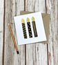 Personalised Candles Birthday Card. Handmade Greetings Card Gold & Black - Image 8