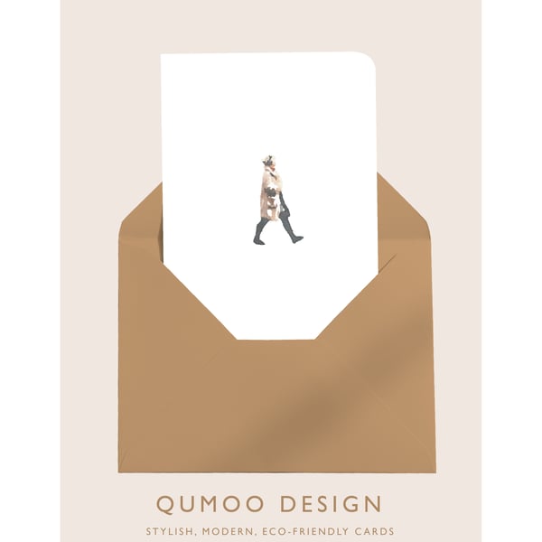 Woman with headphones Card (QM236)