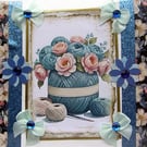 Knitting Crafting Wool - Hand Crafted Decoupage Greeting Card - Blank 3138