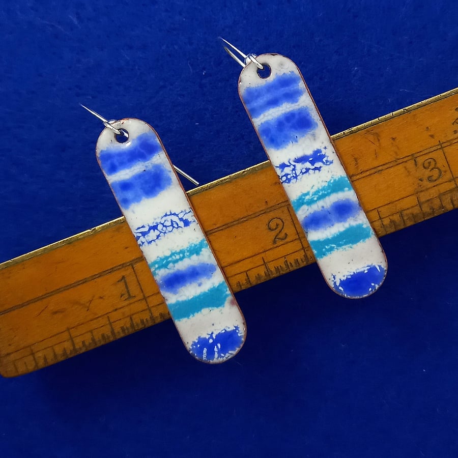 Beautiful blue & white earrings