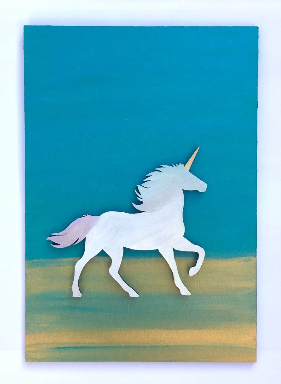 Wooden Unicorn wall hanging