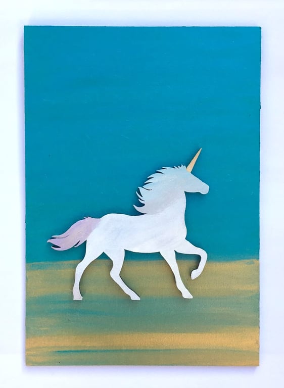 Wooden Unicorn wall hanging