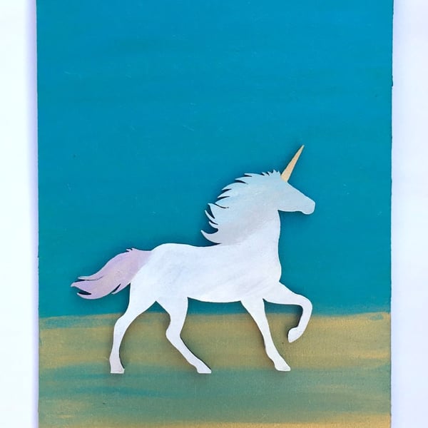 Wooden Unicorn wall hanging