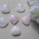 6 Rose Quartz Solid Gemstone Puffy Polished Heart - 20mm - Crafting