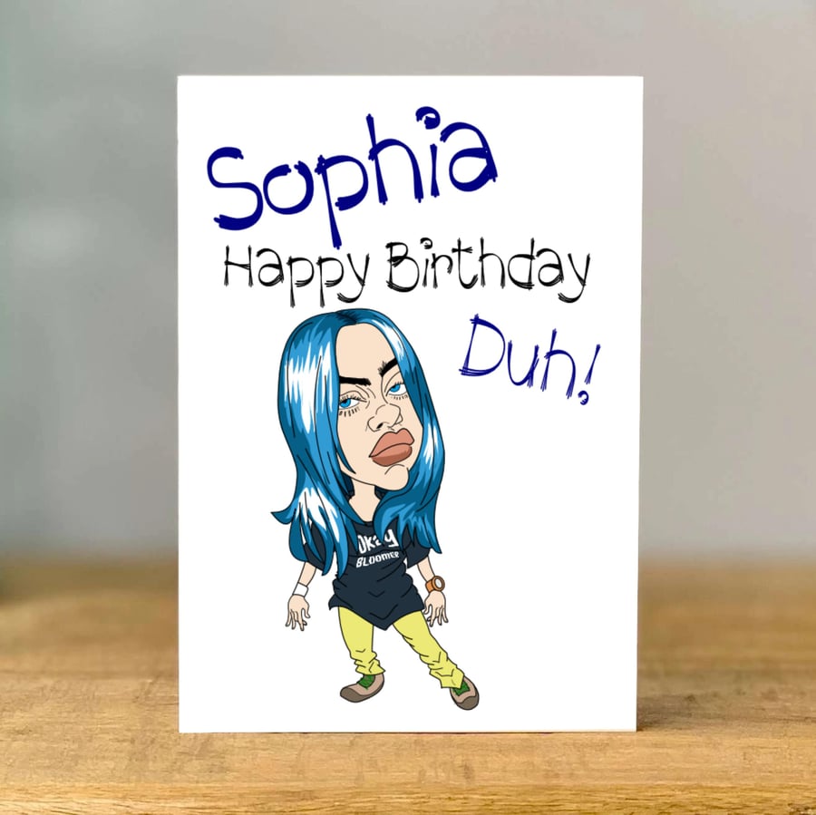 Personalised Eilish Inspired Birthday Card, dad, mum, sister, brother, son,