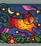 087 - Colourful Cats Series - Leaping Night Cat - Cross Stitch Pattern - Image 1