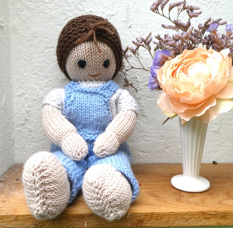 Hand knitted Rag Doll Style boy doll