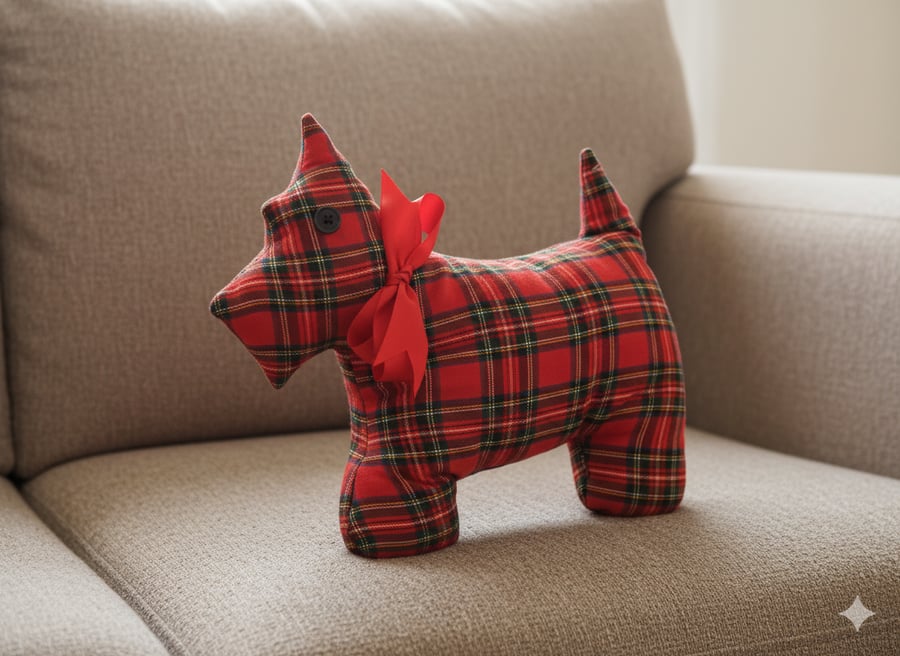 Tartan Scottie Dog cushion