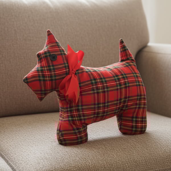 Tartan Scottie Dog cushion