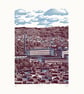 Saltaire two-colour A3 linocut screen-print - Image 2
