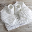 Crochet Baby Cardigan Hat and Booties
