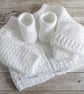 Crochet Baby Cardigan Hat and Booties