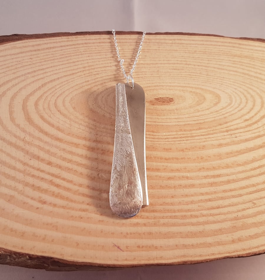 Upcycled Silver Plated Two Tone Spoon Handle Necklace
