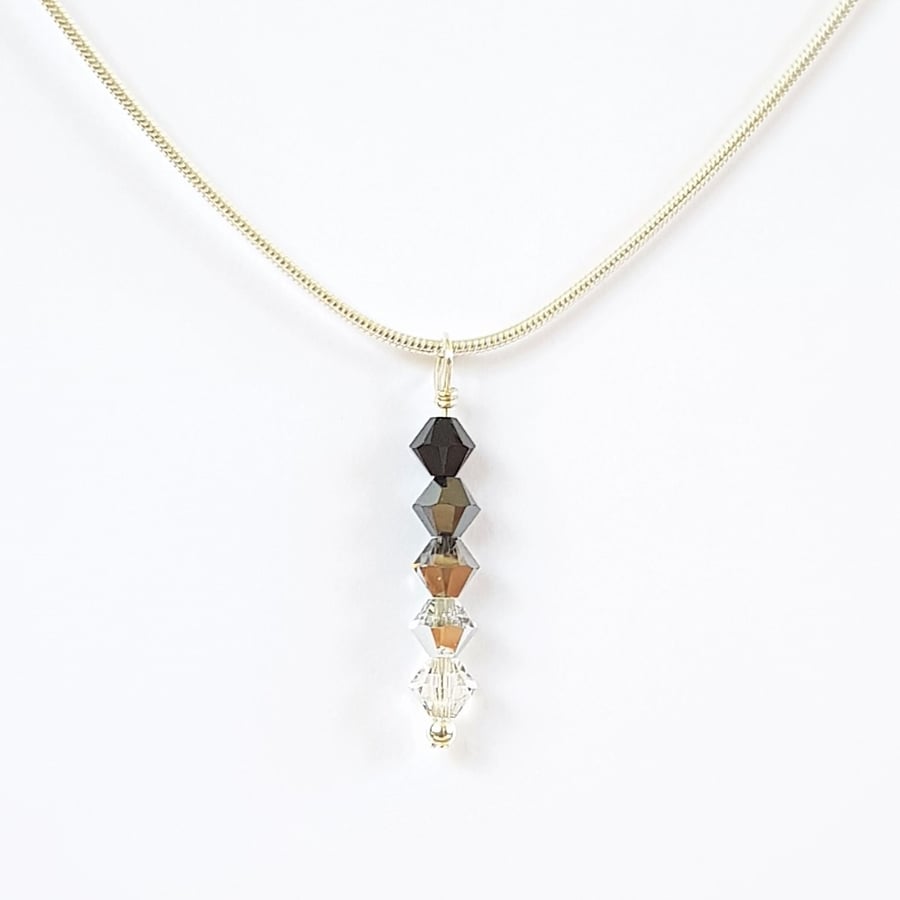 Swarovski Crystal Drop Pendant Necklace - Monochrome Colours