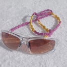 Sunglasses chain, purple yellow cotton reading glasses chain, sunglass cord