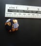 6 Silk Buttons Teddy Bear Reading TIMES Newspaper 1ins 2.5cms  - Image 2