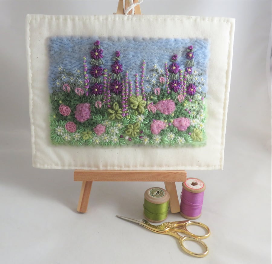 Rose Garden and Felted Textile Hanging