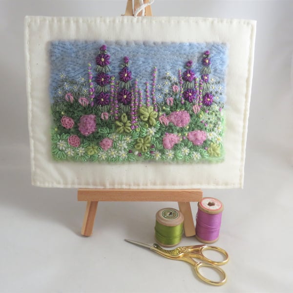 Rose Garden and Felted Textile Hanging