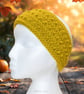 Crochet headband, ear warmer. Gold, mustard twist ear warmer. Gold headband. - Image 6