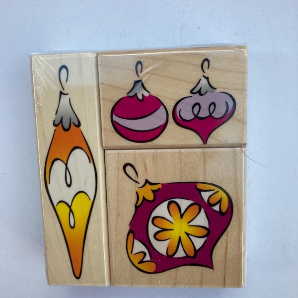 Hero Arts Christmas Ornament Rubber Stamp Set - Factory Sealed