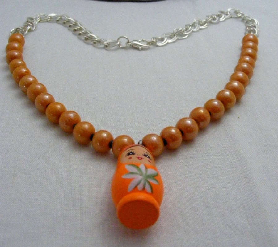 Orange Ceramic Necklace