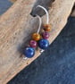 Blue Sodalite and Jasper Bead Drop Earrings, Argentium Silver Earrings - Image 2