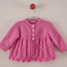 Pink knitted baby girl cardigan 3m to 6 m - vintage style
