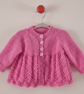 Pink knitted baby girl cardigan 3m to 6 m - vintage style