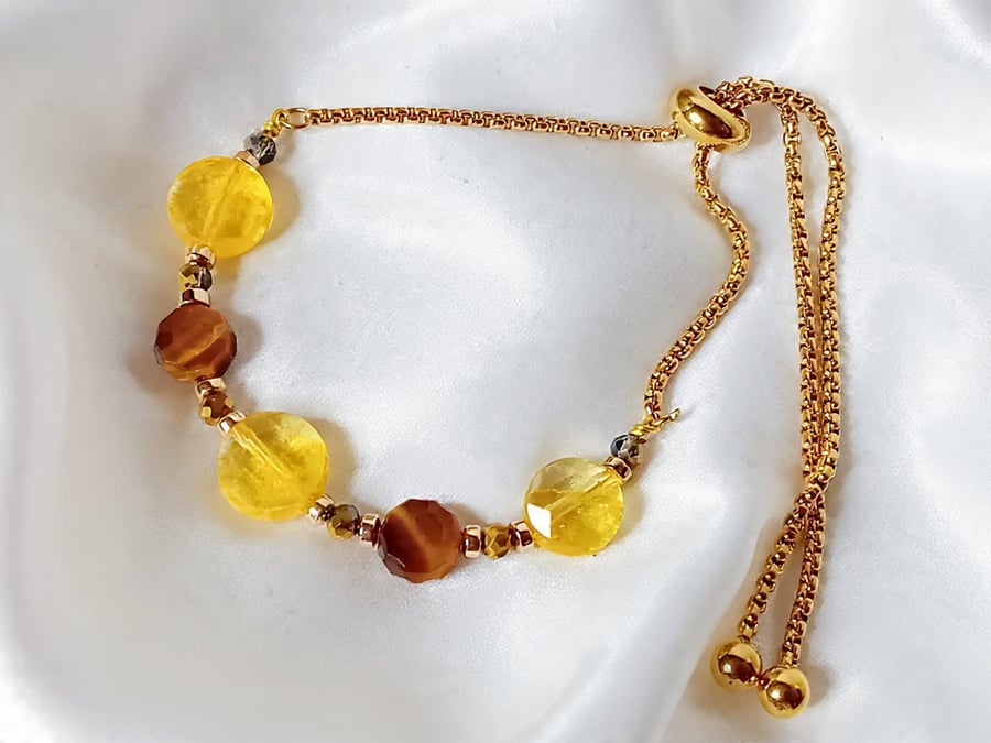 Yellow Quartz & Natural Tigers Eye f