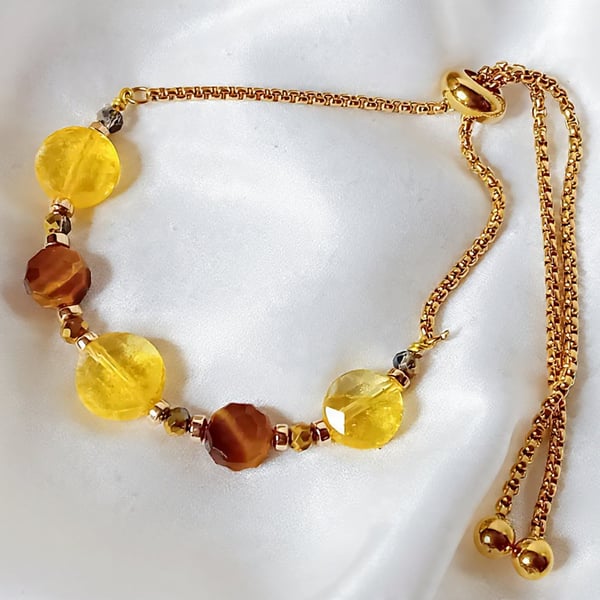 Yellow Quartz & Natural Tigers Eye f