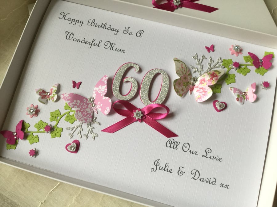 Personalised Handmade Birthday Card 21 30 40 50 60 Daughter Mum Any Age Wife 70