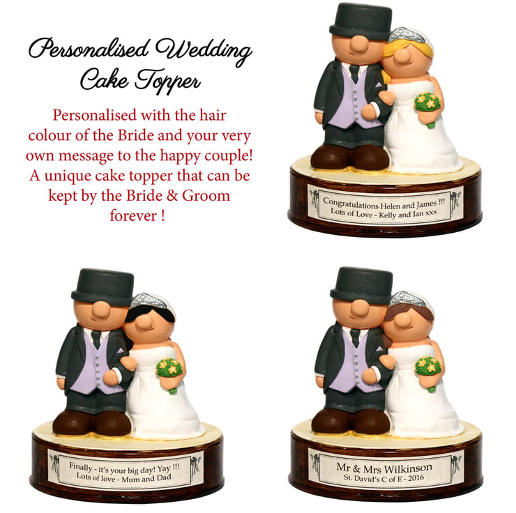 Wedding Cake Topper Personalised Golden Wedding... - Folksy