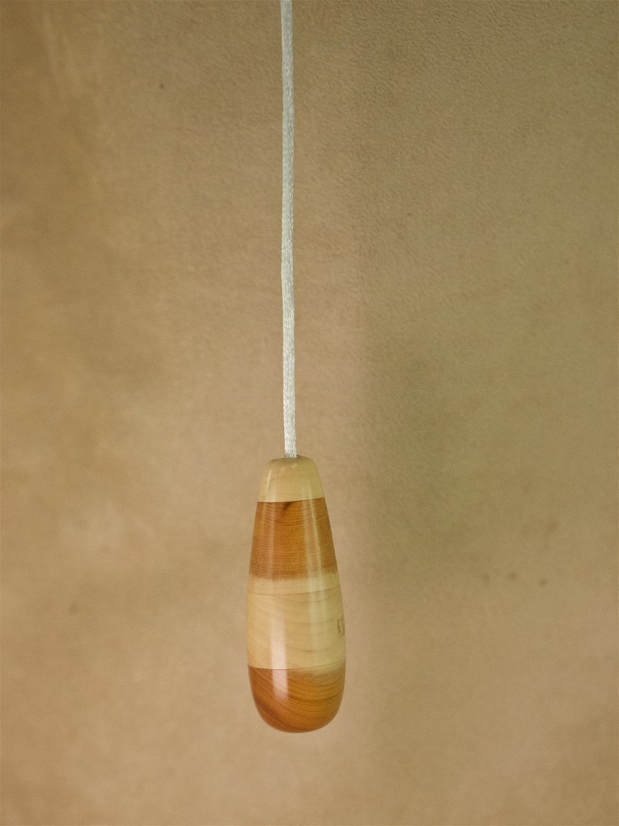 Unique hand made wood light pull pendant. LP05