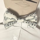 Music bow tie for a Composer, Musician, Concert Aficionado or Teacher.