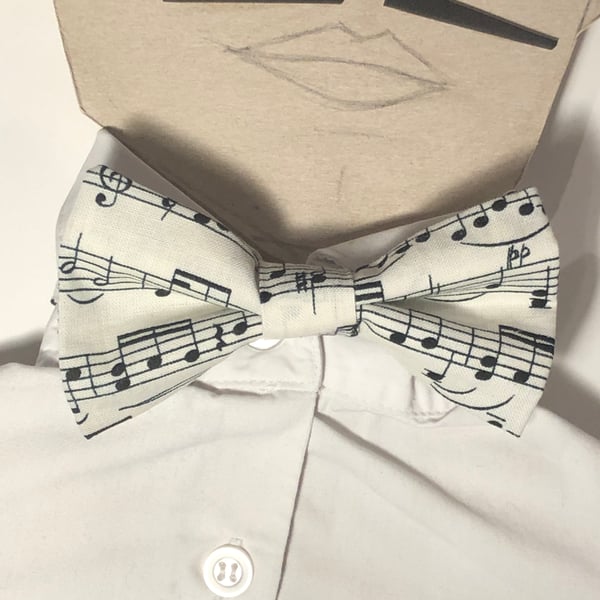 Music bow tie for a Composer, Musician, Concert Aficionado or Teacher.