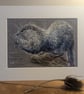 Otter, an A4 or A3 print of an original drawing - Image 1