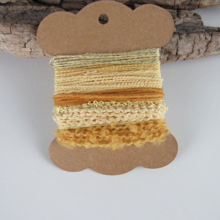 Small Bright Golden Brown Onion Natural Dye Textured Thread Pack