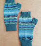 Fingerless Gloves - Hand Knitted - Monet Water Lillies  - Image 8